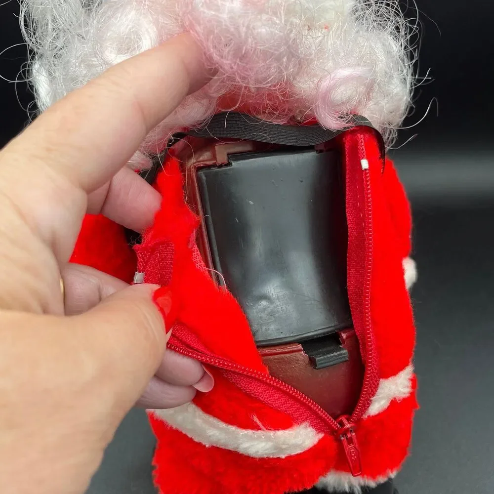 Vintage Holiday Santa Claus Wind Up Musical Moving Doll Display Or Repair